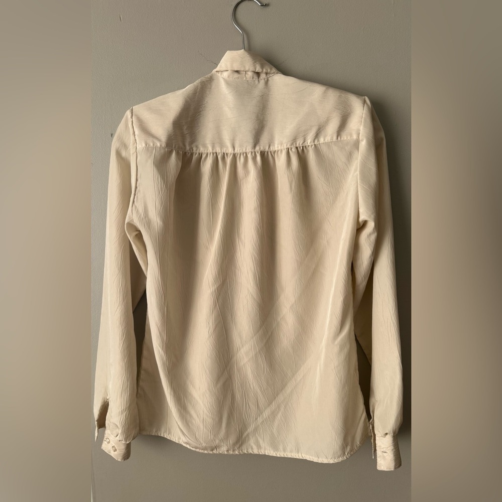 Vintage 80s bow tie blouse - Picture 10 of 15